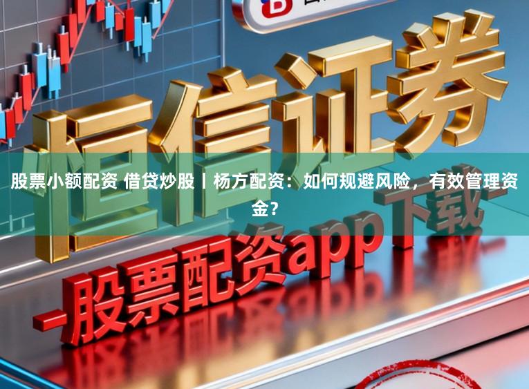 股票小额配资 借贷炒股丨杨方配资:如何规避风险,有效管理资金?